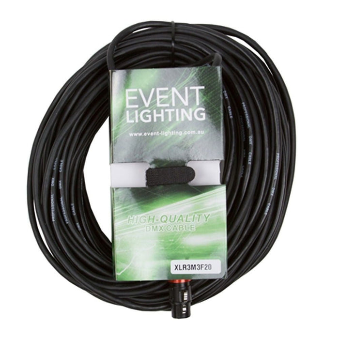 Event Lighting XLR3M3F20 3 - Pin DMX Lead - Red Indicator Ring (20m) (XLR3M3F20) - Gsus4