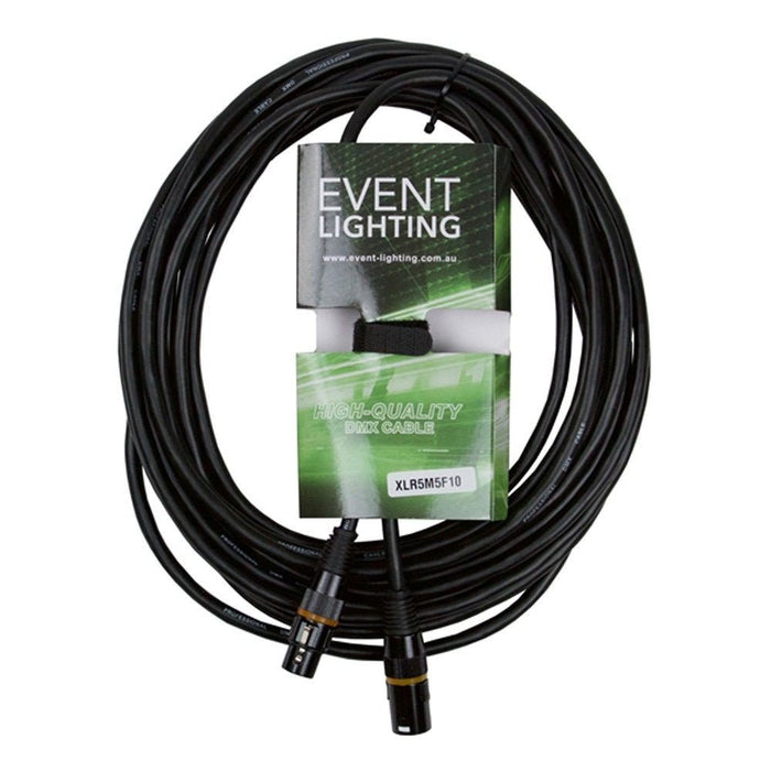 Event Lighting XLR5M5F10 5 - Pin DMX Lead - Orange Indicator Ring (10m) (XLR5M5F10) - Gsus4