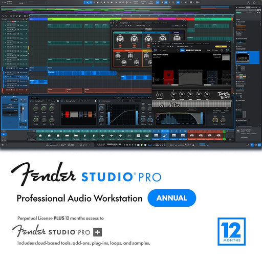 Fender | Studio Pro 8 | Full Edition | Perpetual + 12m Subscription To Pro+ | eLicense (FES-FSP8+12M) - Gsus4