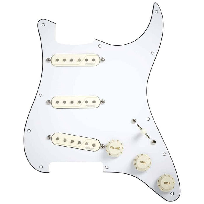 Fishman Fluence Loaded Pickguard 3 Single Width for Strat White (FFSTRWPG) - Gsus4