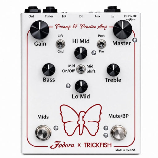 Fodera x Trickfish | Preamp & Practice Amp | Bass Preamp Pedal w/ 4 - Band EQ, DI & Headphone Amp | PRE - ORDER (Trickfish-Fodera-Preamp) - Gsus4