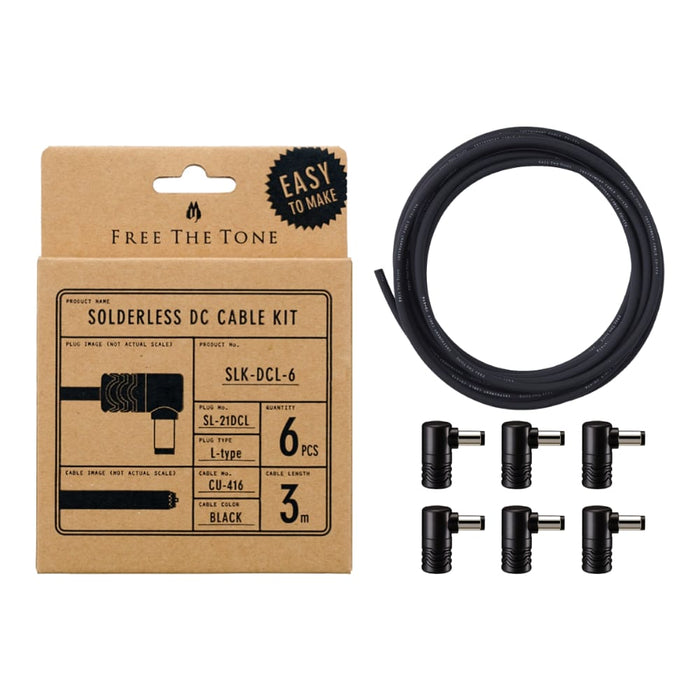 Free The Tone | SOLDERLESS DC Cable Kit | SLK - DCL - 6 | 6x DC Plugs & 3M Cable (SLK - DCL - 6) - Gsus4