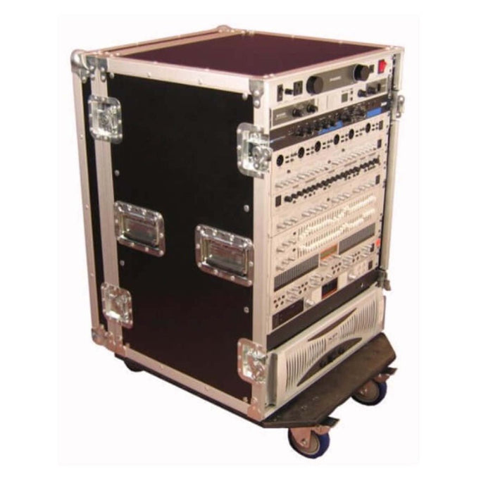 Gator G - TOUR 16U CAST Wood Flight Audio Rack Case 16U w/ Casters (488597) - Gsus4