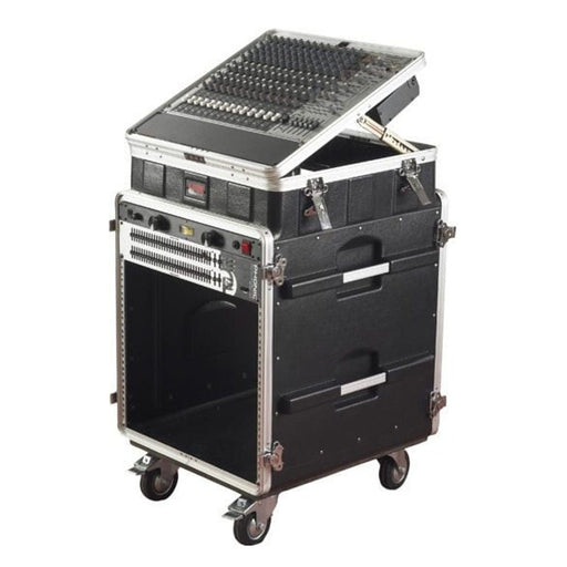 Gator GRC - 10X12 PU Molded PE Pop - Up Audio Console Rack 10U Top 12U Bottom w/ Casters (488484) - Gsus4