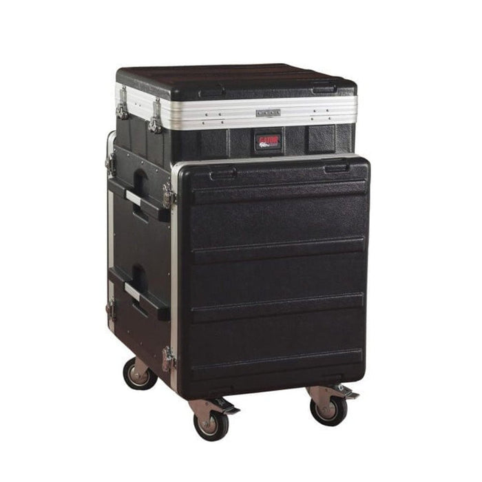 Gator GRC - 10X12 PU Molded PE Pop - Up Audio Console Rack 10U Top 12U Bottom w/ Casters (488484) - Gsus4