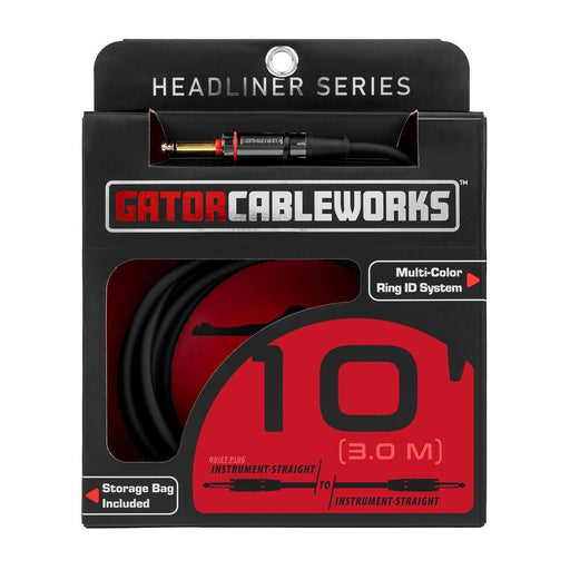 Gator Headliner Series GCWH - INS - 10QT Guitar Cable 3m (10ft) Straight to Straight Quiet Instrument Lead (489618) - Gsus4