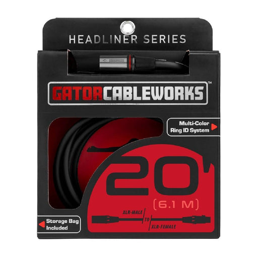Gator Headliner Series GCWH - XLR - 20 Microphone Cable 6m (20ft) XLR Mic Lead (489649) - Gsus4