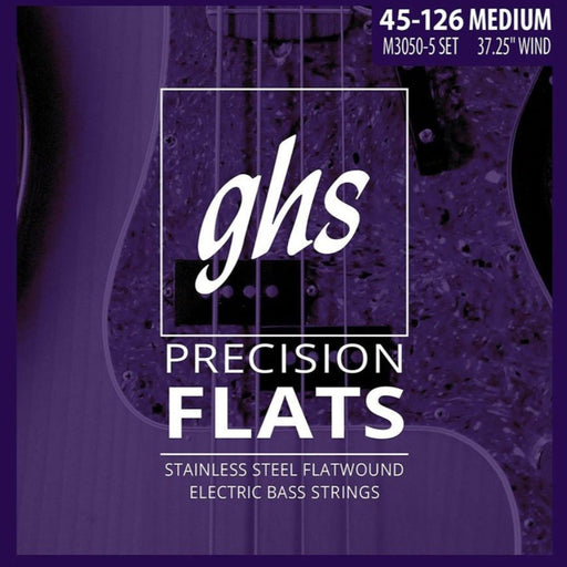 GHS | M3050 - 5 | Precision Flats | Bass 5 - String | Flatwound | Med 45 - 126 (751224) - Gsus4