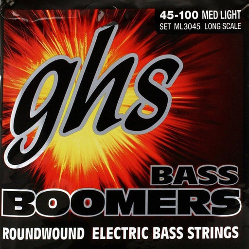 GHS | ML3045 | Bass Boomers | Bass 4 - String | Roundwound | Med Light 45 - 100 LongScale (751161) - Gsus4