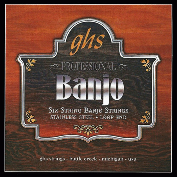 GHS | PF120 | Banjo 6 - String | Stainless Steel Loop End 10 - 22 - 10 (751291) - Gsus4