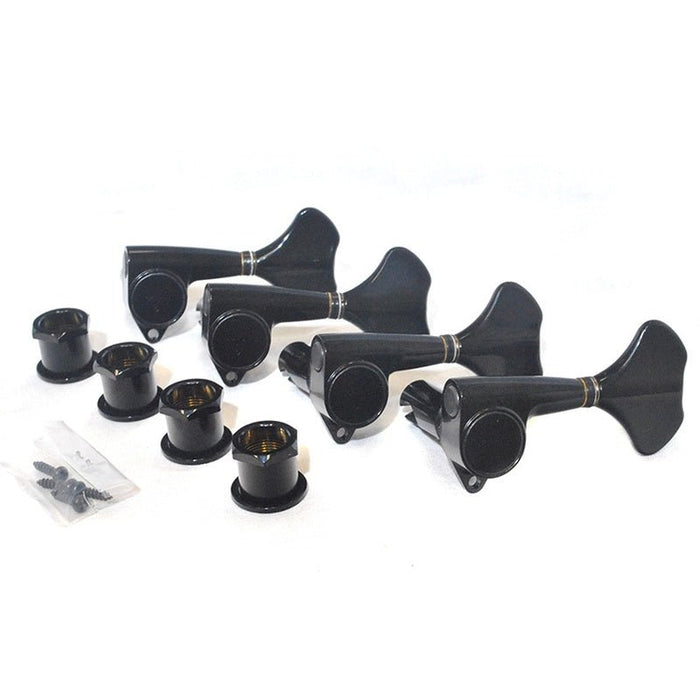 Gotoh GB707 Series Electric Bass Guitar Tuning Machines in Black Chrome Finish (4-inline) (AGB70LB) - Gsus4