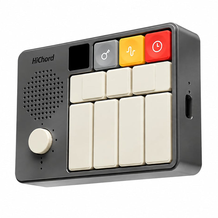 HiChord Portable Chord Synth, Sampler & MIDI Instrument (Moon Gray Aluminium Edition)