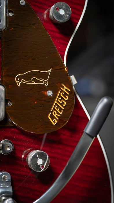 Gretsch | G6134TFM - NH | Nigel Hendroff Penguin Ebony FB | Dark Cherry Metallic Flame | Pre - Loved (Droff-Penguin) - Gsus4