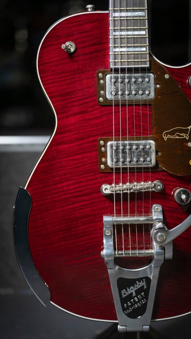 Gretsch | G6134TFM - NH | Nigel Hendroff Penguin Ebony FB | Dark Cherry Metallic Flame | Pre - Loved (Droff-Penguin) - Gsus4