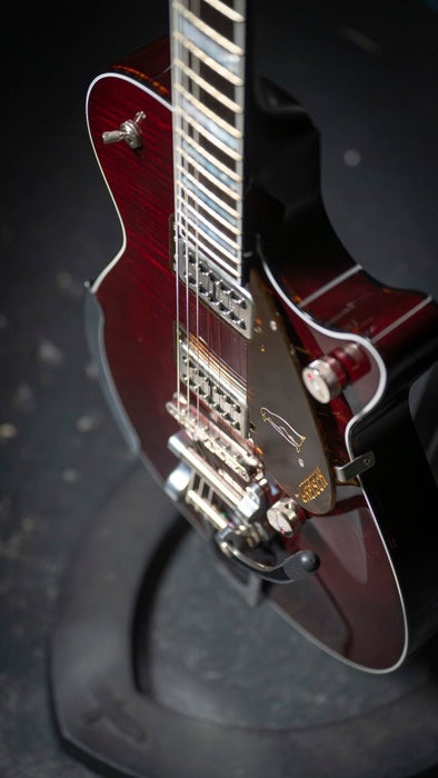 Gretsch | G6134TFM - NH | Nigel Hendroff Penguin Ebony FB | Dark Cherry Metallic Flame | Pre - Loved (Droff-Penguin) - Gsus4