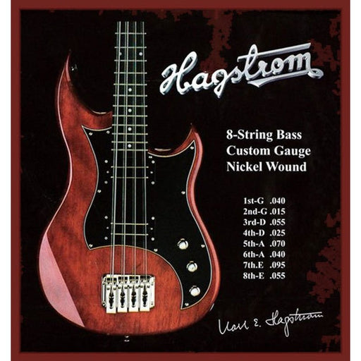 Hagstrom 8-String Custom Gauge Nickel Wound Electric Bass String Set [15-95] (HSHBS8) - Gsus4