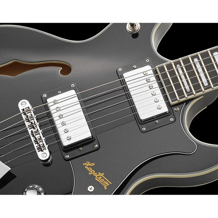 Hagstrom Alvar Semi-Hollow Guitar in Black Gloss (HSALVBLK) - Gsus4