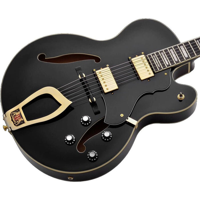 Hagstrom HJ500 Hollow Body Guitar in Black Gloss (HSHJ500BLK) - Gsus4