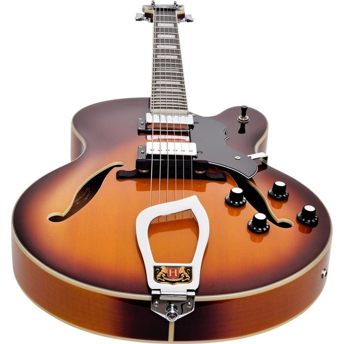 Hagstrom HJ800 Hollow Body Guitar in Vintage Sunburst (HSHJ800VSB) - Gsus4