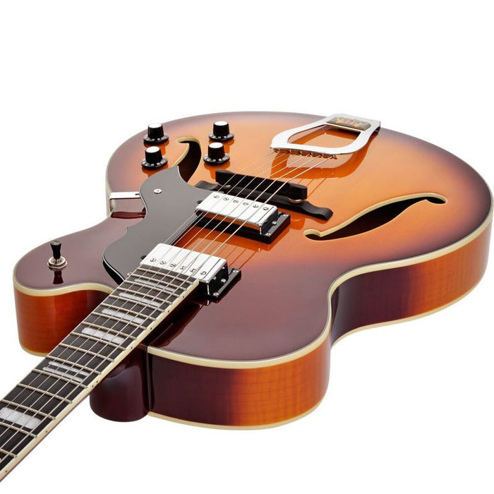 Hagstrom HJ800 Hollow Body Guitar in Vintage Sunburst (HSHJ800VSB) - Gsus4