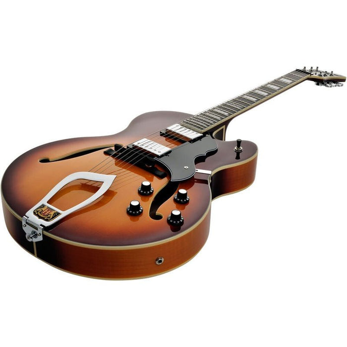 Hagstrom HJ800 Hollow Body Guitar in Vintage Sunburst (HSHJ800VSB) - Gsus4