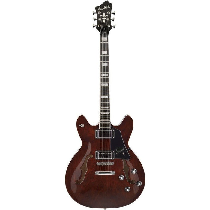 Hagstrom "Justin York" Super Viking Semi-Hollow Guitar in Trans Brown (HSBRJ) - Gsus4