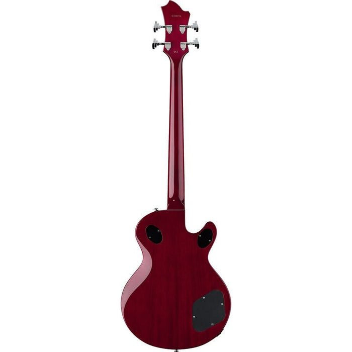 Hagstrom Left Hand Swede Bass Guitar in Wild Cherry Transparent Gloss (HSSWEBLWCT) - Gsus4