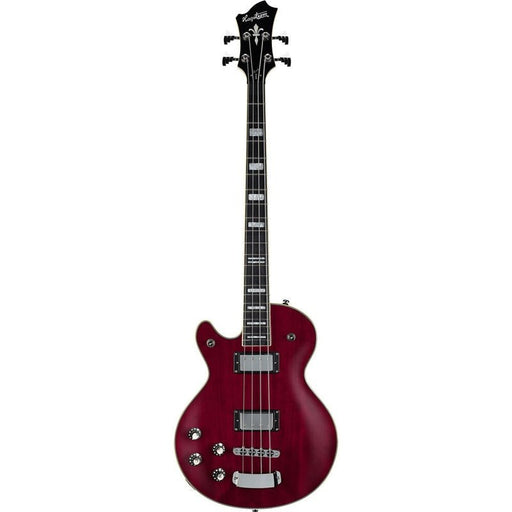 Hagstrom Left Hand Swede Bass Guitar in Wild Cherry Transparent Gloss (HSSWEBLWCT) - Gsus4