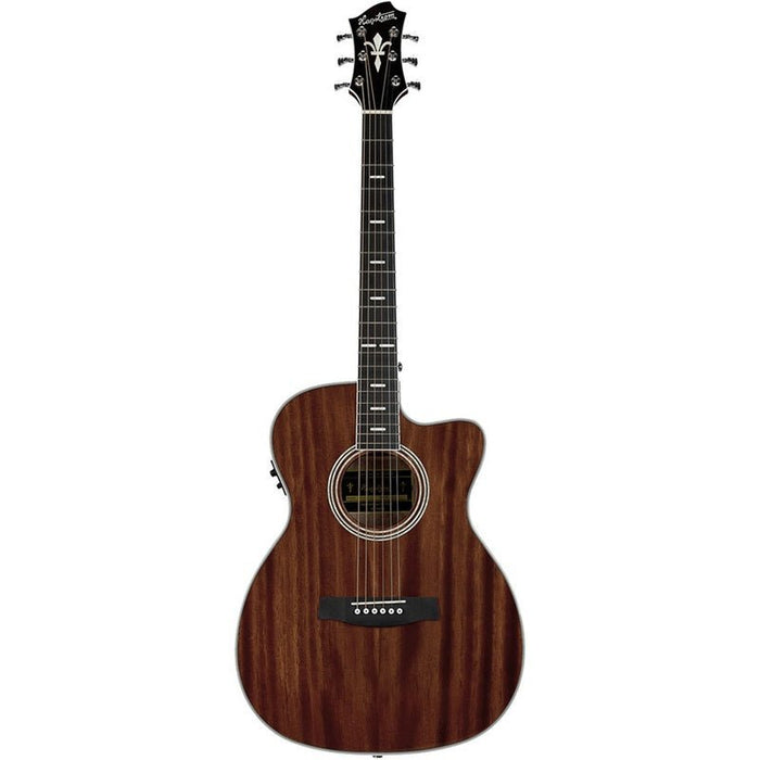 Hagstrom Mora II Series Concert AC/EL Guitar with Cutaway in Natural (HSMOCON2CE) - Gsus4