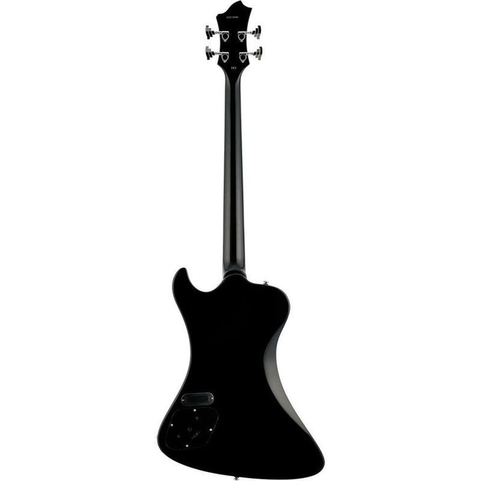 Hagstrom Nekromant-4 Bass Guitar in Black Gloss with Hardcase (HSNEKR4BLK) - Gsus4