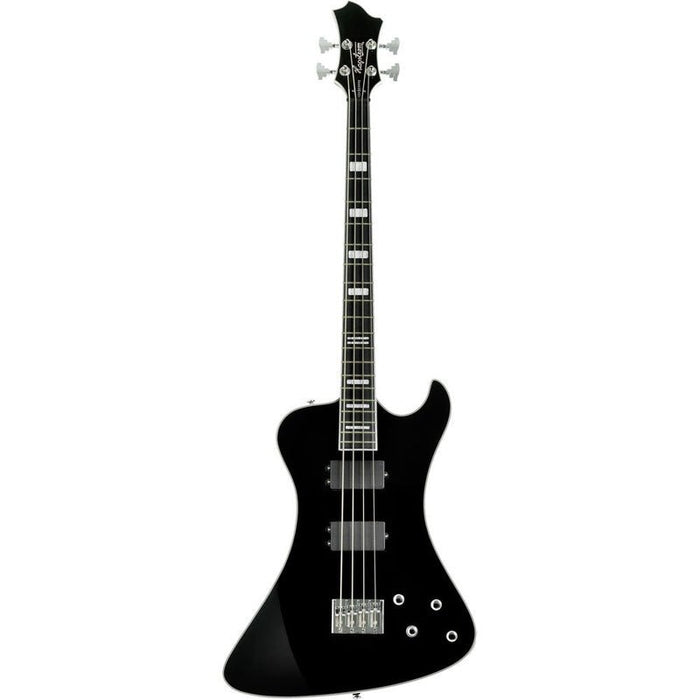 Hagstrom Nekromant-4 Bass Guitar in Black Gloss with Hardcase (HSNEKR4BLK) - Gsus4