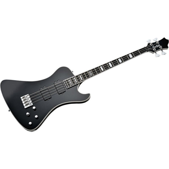 Hagstrom Nekromant-4 Bass Guitar in Black Gloss with Hardcase (HSNEKR4BLK) - Gsus4