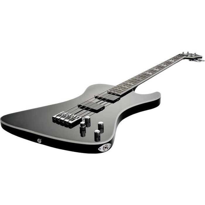 Hagstrom Nekromant-4 Bass Guitar in Black Gloss with Hardcase (HSNEKR4BLK) - Gsus4