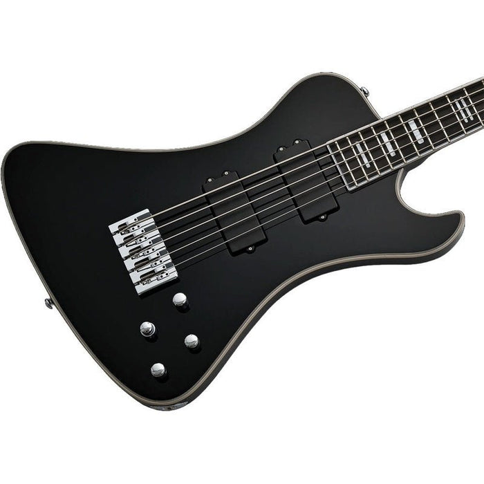 Hagstrom Nekromant-5 String Bass Guitar in Black Gloss with Hardcase (HSNEKR5BLK) - Gsus4