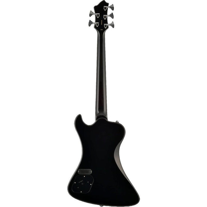 Hagstrom Nekromant-5 String Bass Guitar in Black Gloss with Hardcase (HSNEKR5BLK) - Gsus4