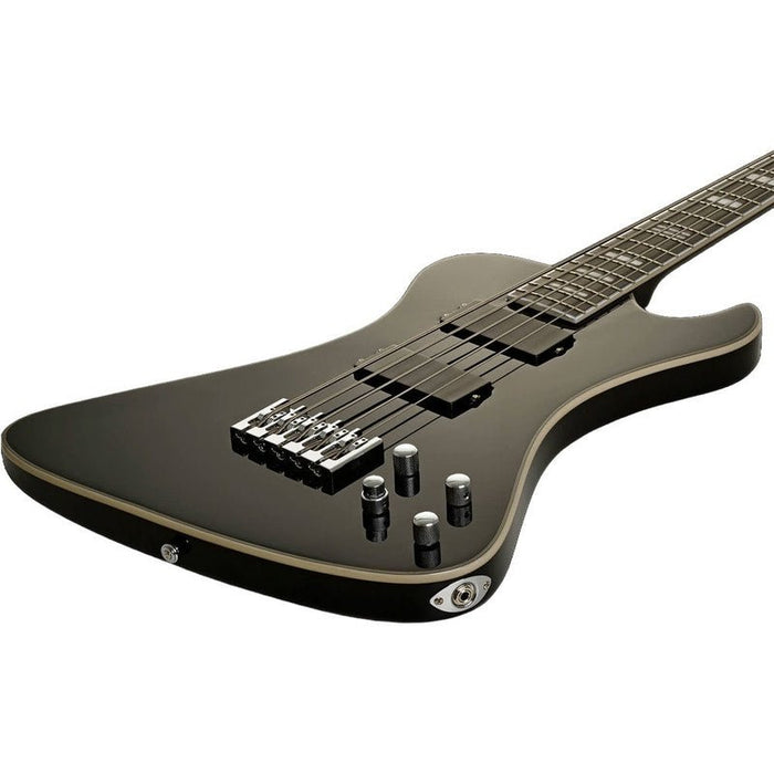 Hagstrom Nekromant-5 String Bass Guitar in Black Gloss with Hardcase (HSNEKR5BLK) - Gsus4
