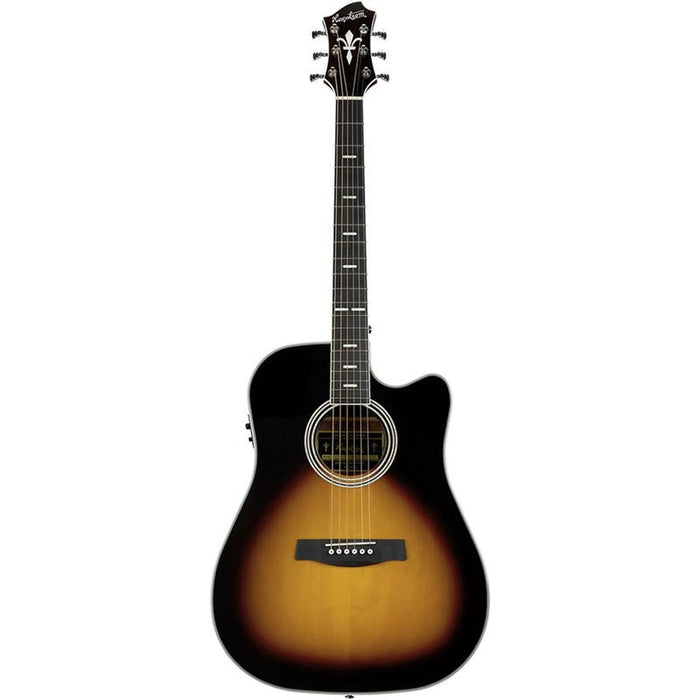 Hagstrom Siljan II Series Dreadnought AC/EL Guitar with Cutaway in Tobacco Sunburst (HSSIDRE2CETSB) - Gsus4