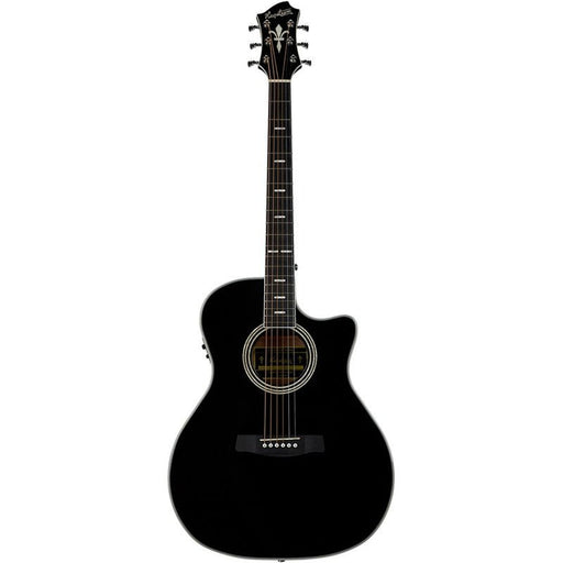 Hagstrom Siljan II Series Grand Auditorium AC/EL Guitar with Cutaway in Black Gloss (HSSIGRA2CEBLK) - Gsus4