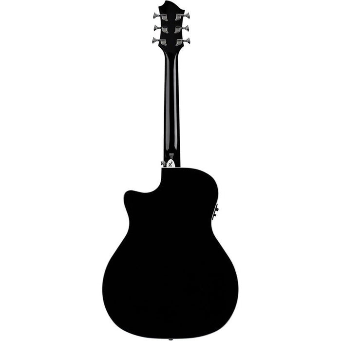 Hagstrom Siljan II Series Grand Auditorium AC/EL Guitar with Cutaway in Black Gloss (HSSIGRA2CEBLK) - Gsus4