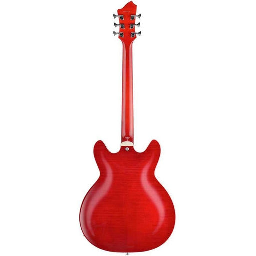 Hagstrom Super Viking Left Hand Semi-Hollow Guitar in Wild Cherry Transparent Gloss (HSSUVIKLWCT) - Gsus4
