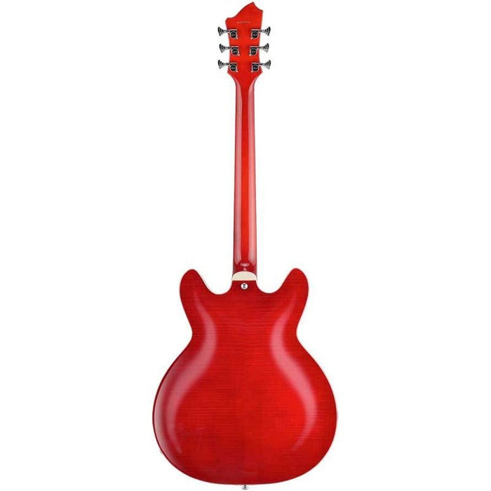 Hagstrom Super Viking Left Hand Semi-Hollow Guitar in Wild Cherry Transparent Gloss (HSSUVIKLWCT) - Gsus4