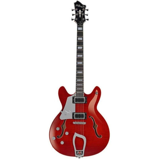 Hagstrom Super Viking Left Hand Semi-Hollow Guitar in Wild Cherry Transparent Gloss (HSSUVIKLWCT) - Gsus4