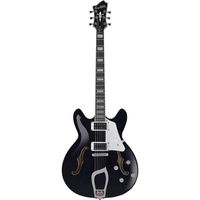 Hagstrom Super Viking Semi-Hollow Electric Guitar in Black Gloss (HSSUVIKBLK) - Gsus4