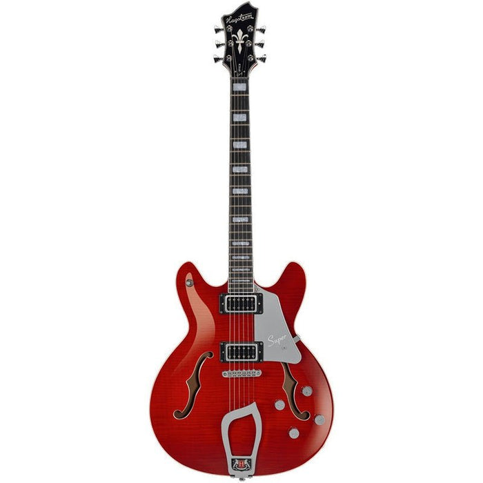 Hagstrom Super Viking Semi-Hollow Guitar in Wild Cherry Transparent Gloss (HSSUVIKWCT) - Gsus4