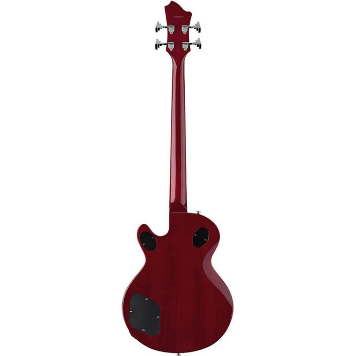 Hagstrom Swede Bass Guitar in Wild Cherry Transparent Gloss (HSSWEBWCT) - Gsus4