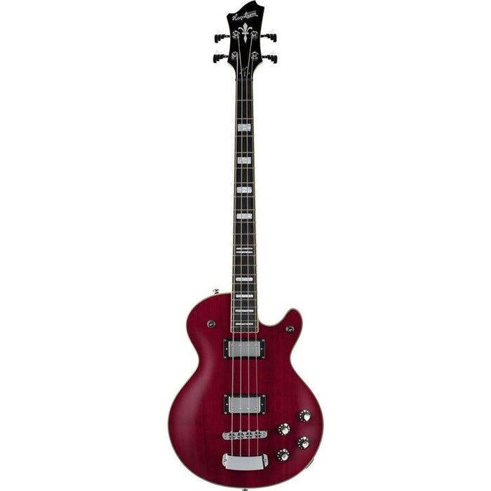 Hagstrom Swede Bass Guitar in Wild Cherry Transparent Gloss (HSSWEBWCT) - Gsus4