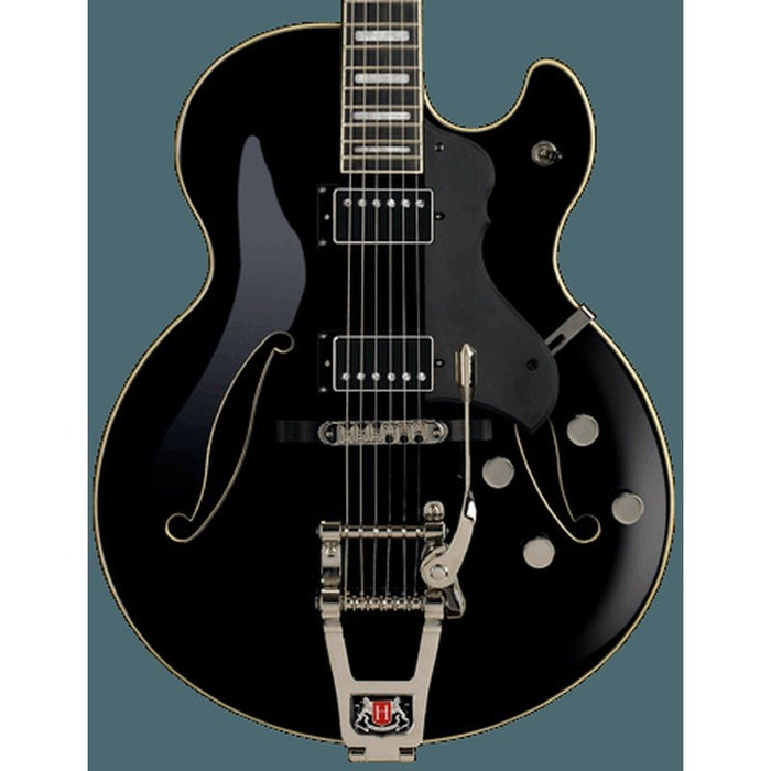Hagstrom Tremar HJ500 Hollow Body Guitar in Black Gloss (HSTREHJ500BLK) - Gsus4
