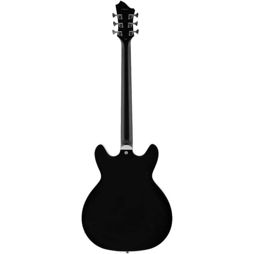 Hagstrom Tremar Viking Deluxe Baritone Semi-Hollow Guitar in Black Gloss (HSTREVIKBADXBLK) - Gsus4
