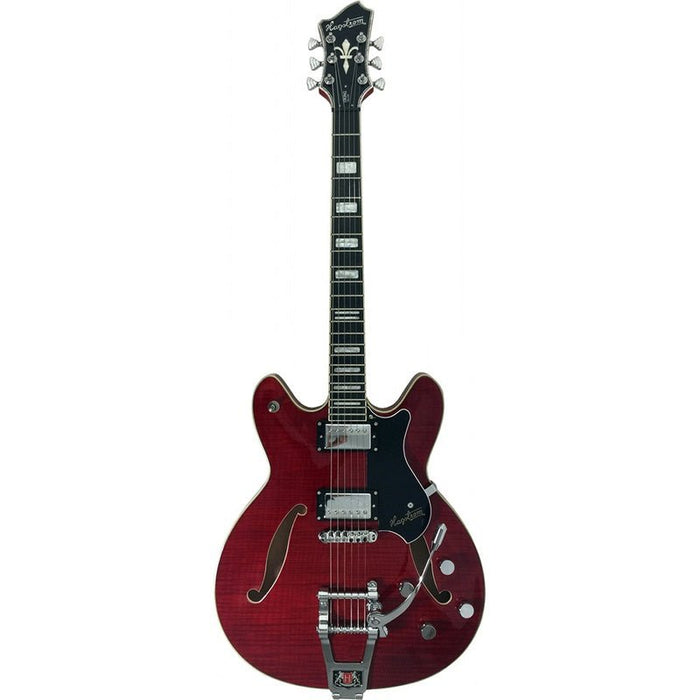 Hagstrom Tremar Viking Deluxe Semi-Hollow Guitar in Wild Cherry Transparent (HSTREVIDLXWCT) - Gsus4