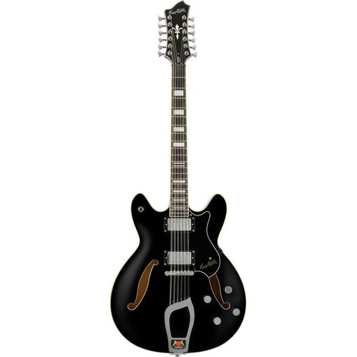 Hagstrom Viking Deluxe 12 String Semi-Hollow Guitar in Black Gloss (HSVIDLX12BLK) - Gsus4